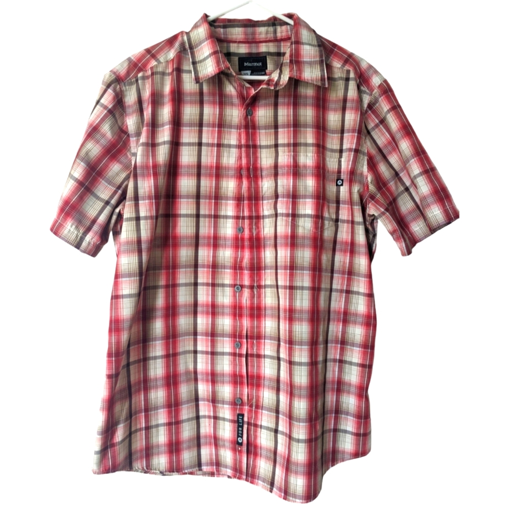 Marmot Men's Plaid Shirt Sleeve Button Down L